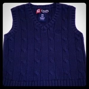 CHAPS Boys 18M Blue Knitted Sweater Vest Kids Boy